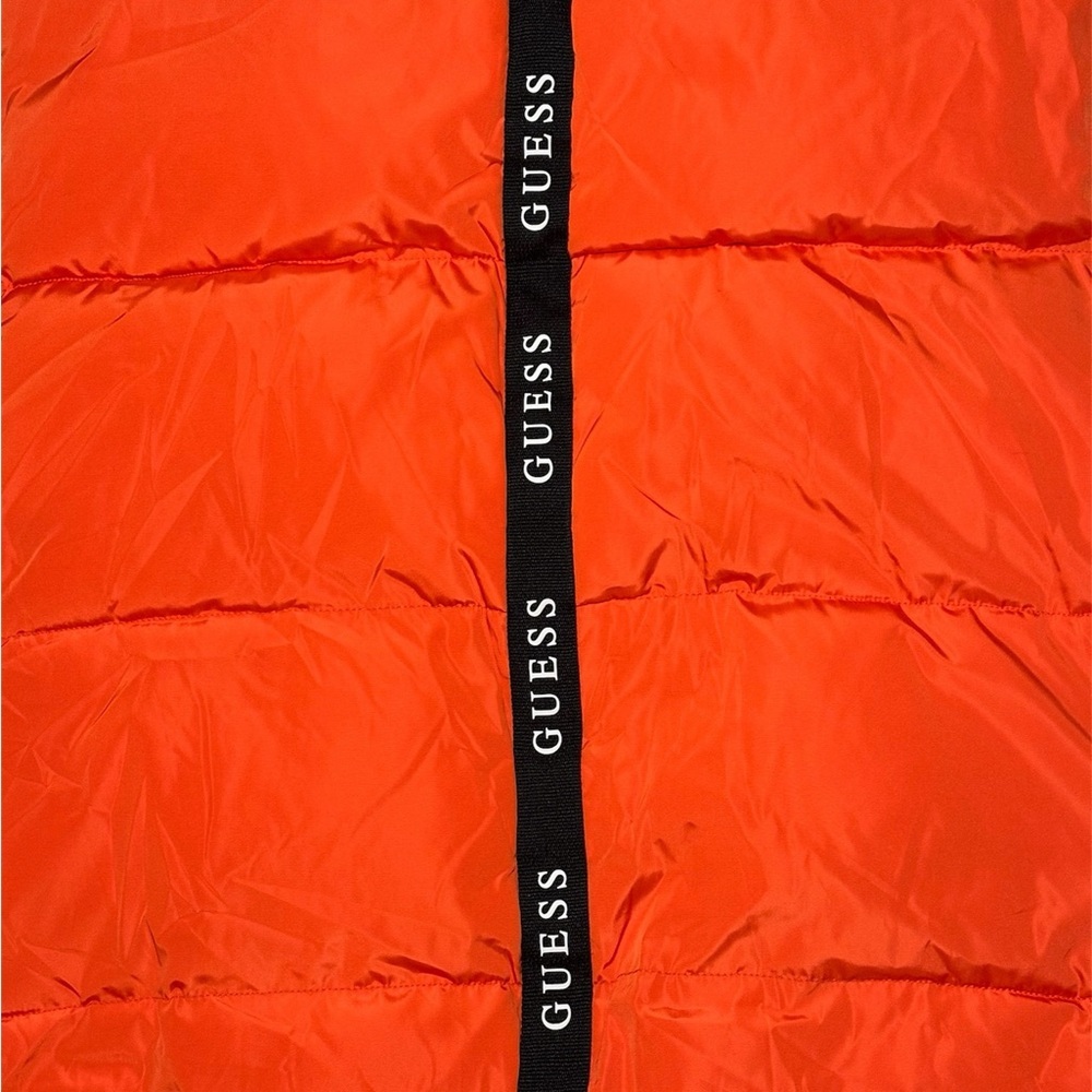 Guess Puffer Vest Mens Size XXL 2XL Hooded Quilted Orange Style # 119AP541 EAC - Picture 7 of 10